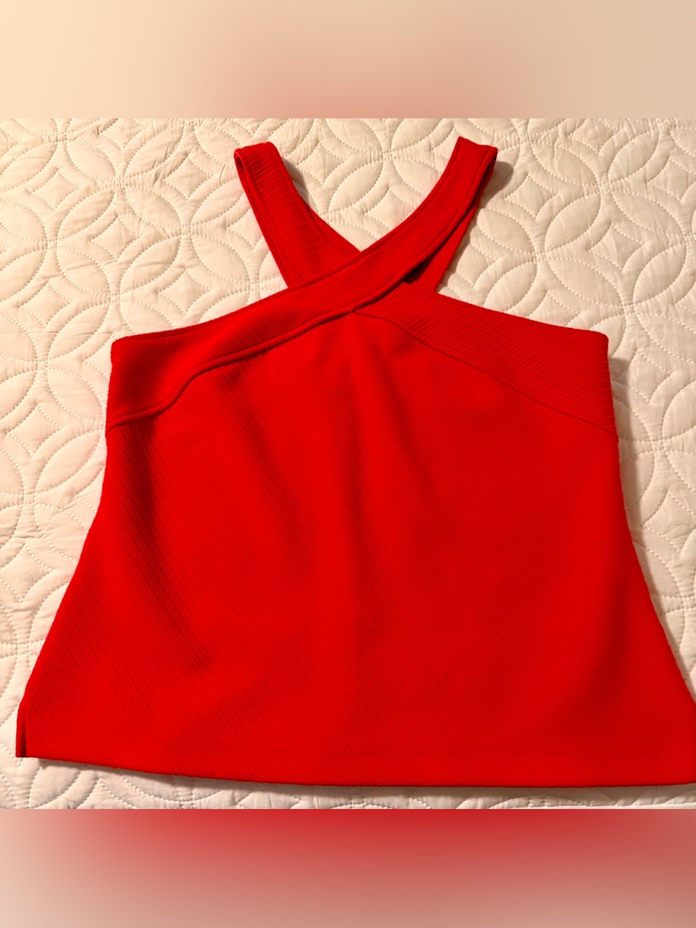 Anthropologie Cross Strap top in Bright Red
